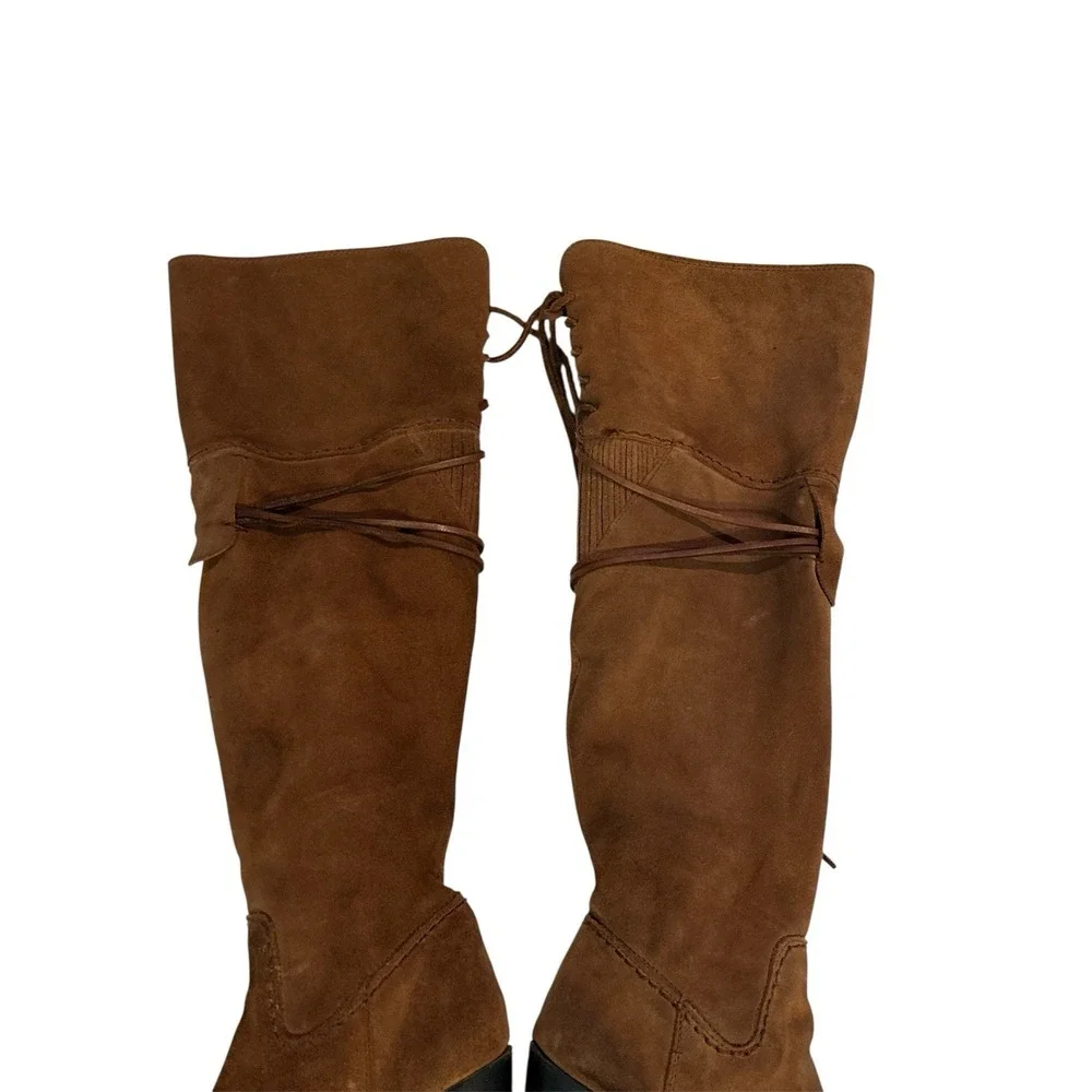 Freebird by Steven‎ Blain Boots Over The Knee Cognac Suede Leather Size